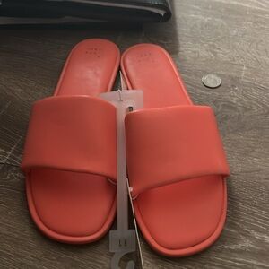 Peach slides NWT size 11